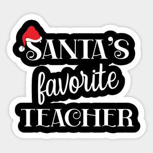 Santa's Favorite Teacher Appreciation Gift Sticker